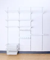 

Adjustable Closet Organizer System Steel Frame Space Saving Closet Storage Wardrobe System