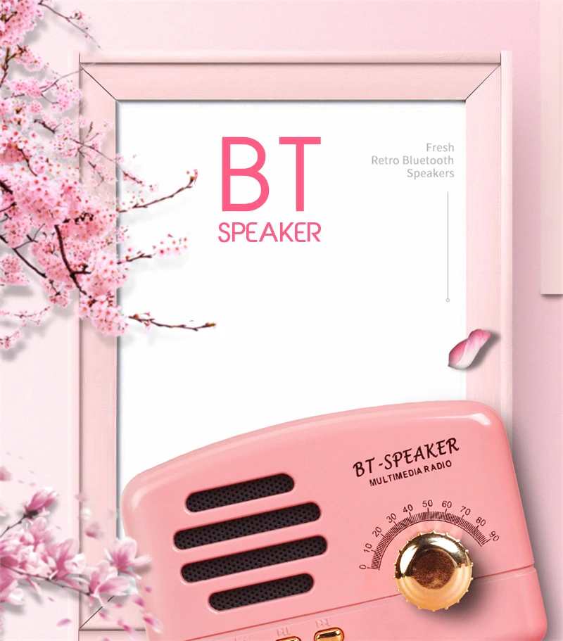 Logo Printing OEM TF card Bluetooth speaker with fm, mini portable bluetooth speaker fm radio