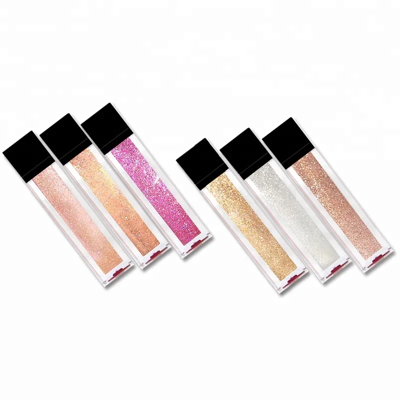 

Lipgloss Glitter Square Tube Liquid Lipgloss Waterproof Container Oem, 7 color