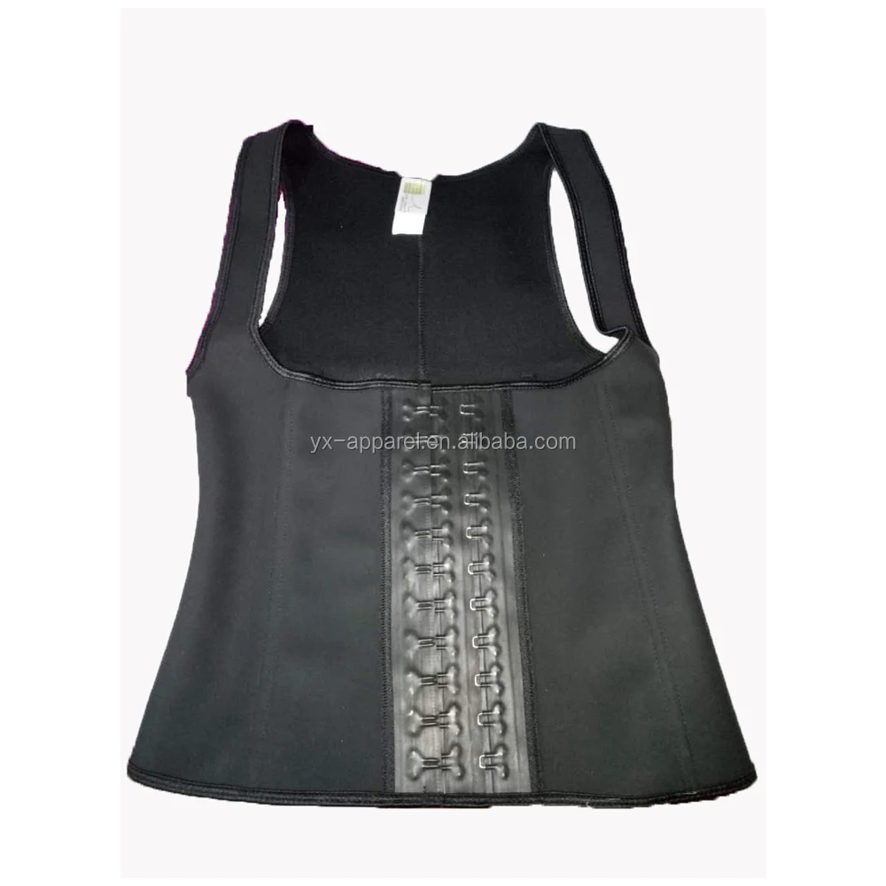 

Womens slim body shape wear latex hook waist trainer vest