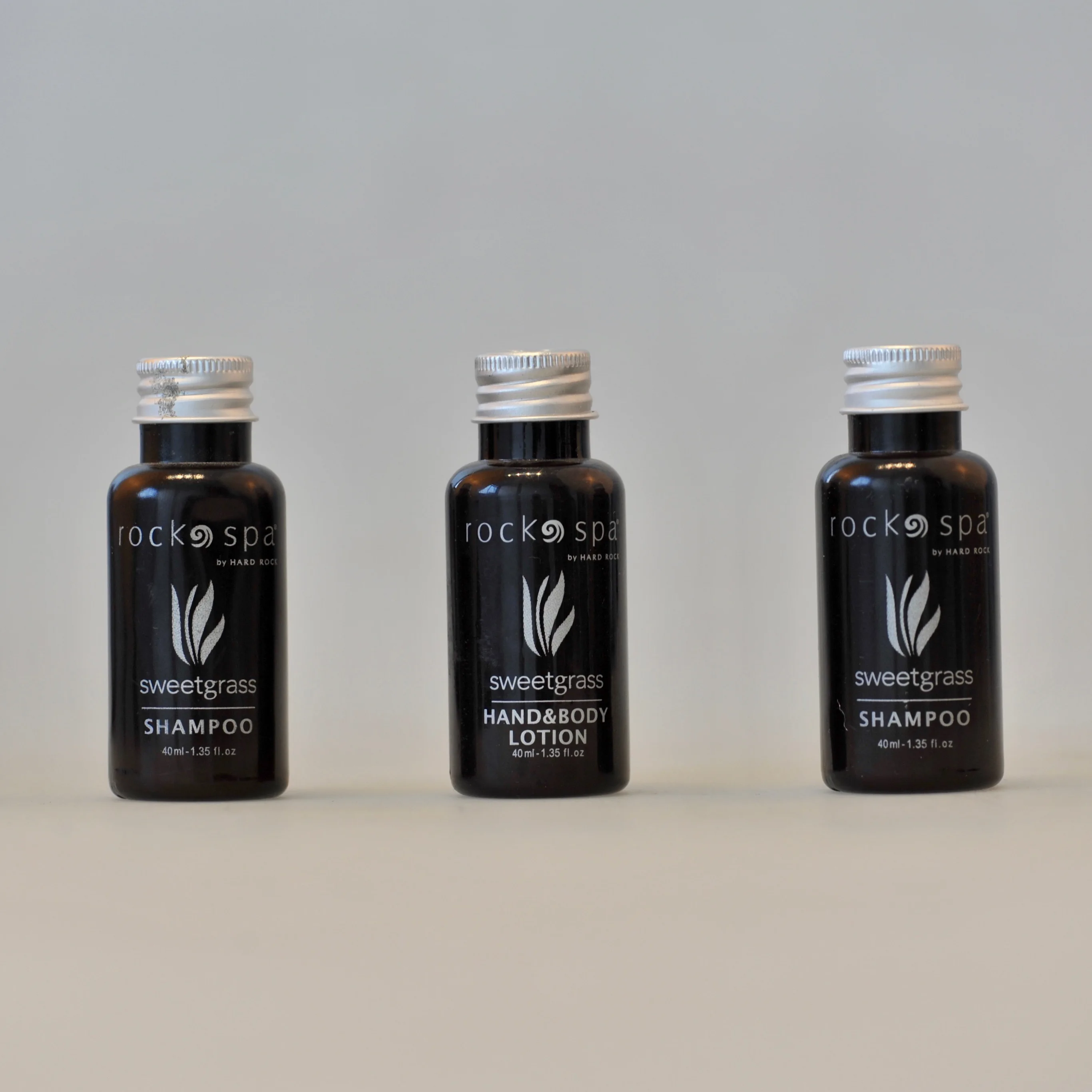 
30ml black aluminum screw cap hotel shampoo bottle with UV printing 