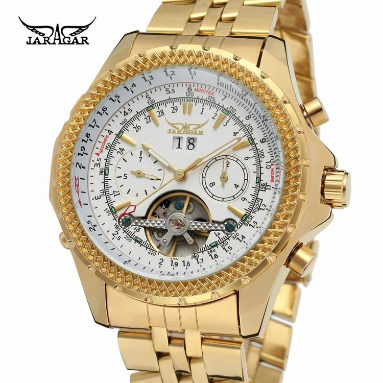 

JARAGAR 010 sale Jaragar business man skull face watch famous brand automatic vintage stainless steel watch case