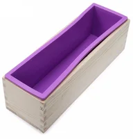 

Wholesales Flexible Rectangular Soap Silicone Loaf Mold With Wood Box DIY Tool For Soap Making