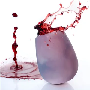 Customizable logo portable silicone cup wine juice cola and beer barbecue cup travel glass wine glass A003