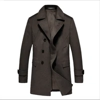 

Winter outwear custom logo 90% wool cashmere fabric long jacket mens trench coat