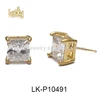 China wholesale fashion jewelry boutique 18k solid gold brass copper alloy hook earwires earring with big stone