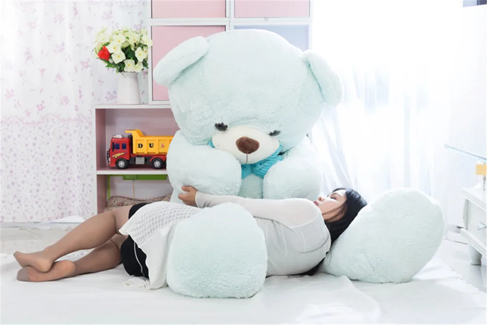 Fancytrader Lovely Soft Big Pink White Blue Bears Plush Toy Cuddly Giant Teddy Bear with Bow Doll 12