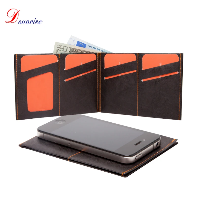 Черный Печатный оранжевый швейный оригинальный бумажник tyvek