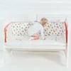 China cheap adjustable Small flamingo pattern printed soft muslin nursery bed cot long all round baby bumper mat