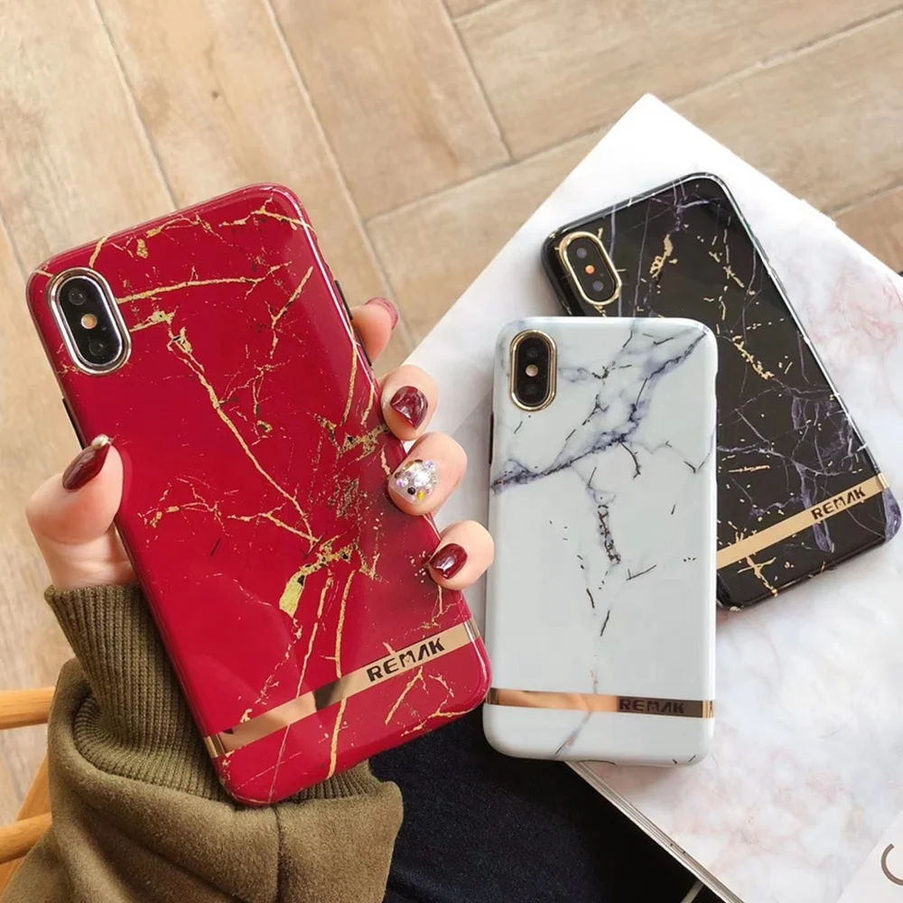 Hot Selling Luxury Gold Marble IMD Cover Mobile Phone Shell XR Xs Max Custom Logo Cell Phone Cover for iPhone 8 7plus 6s Case