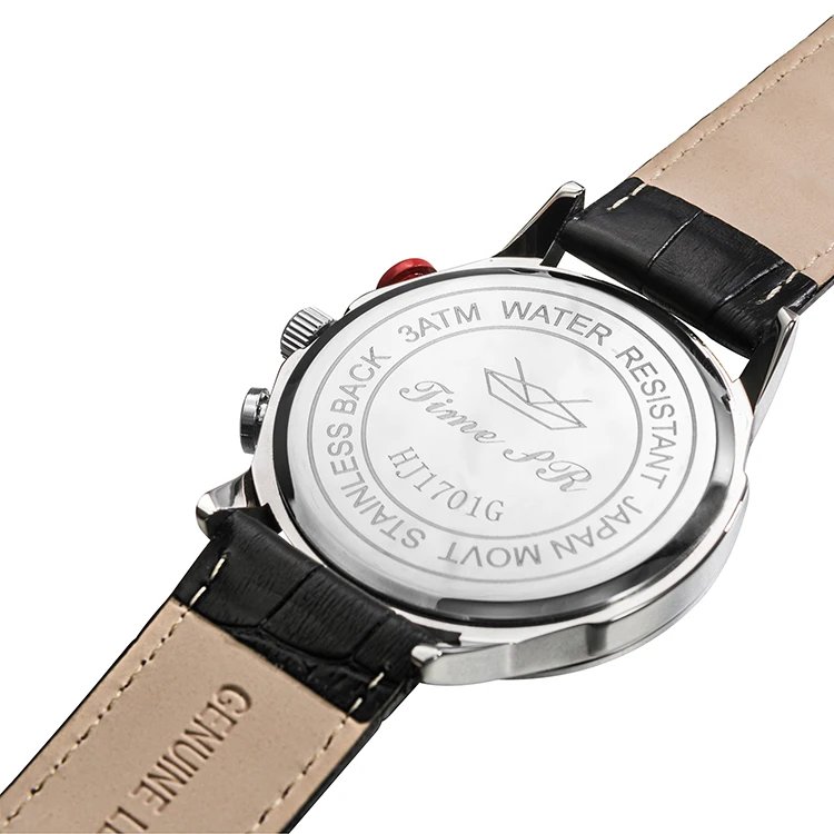 Hot Selling Waterproof Leather Strap Custom Logo Quartz Wristwatch Men