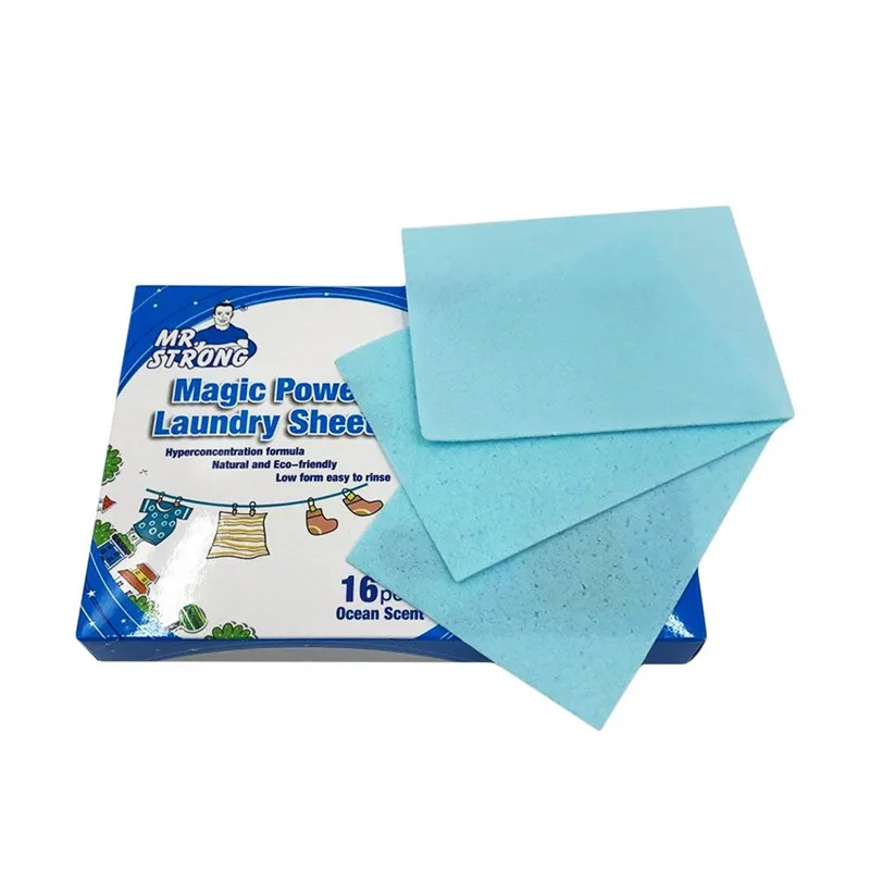 

2018 New Formula Laundry Detergent Sheet Nano Super Concentrated Washing Powder For Washing Machine Daily Laundry Cleaning, Blue