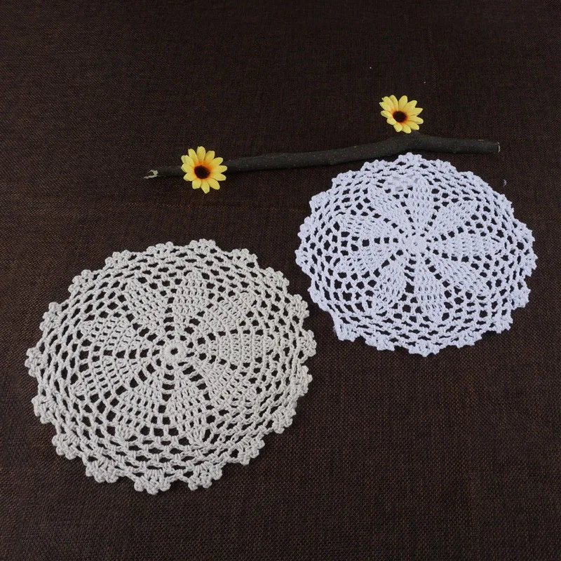 

Handmade Round Crochet Cotton Lace Table Placemats Doilies Value Pack