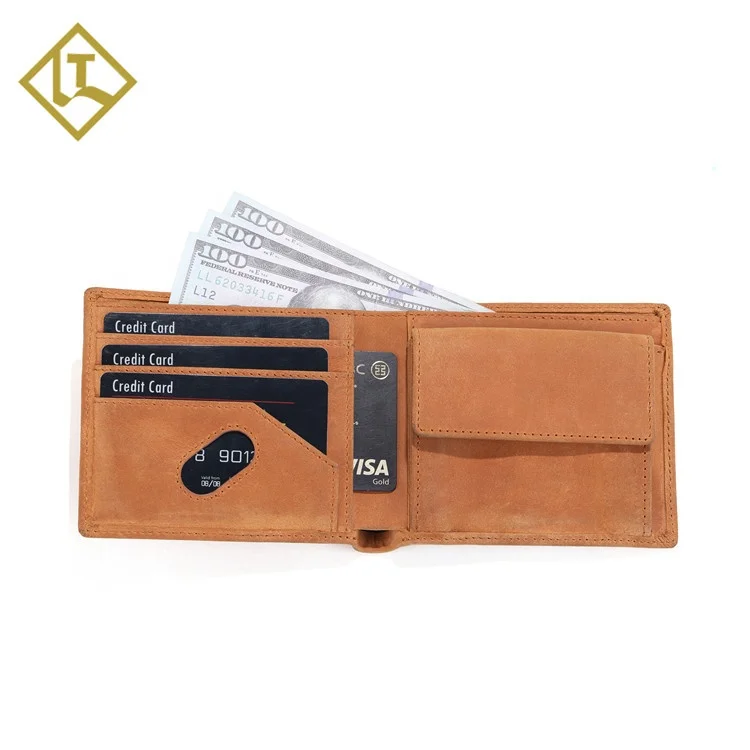 
Hot selling RFID full grain thin handmade custom minimalist slim card holder genuine leather wallet 