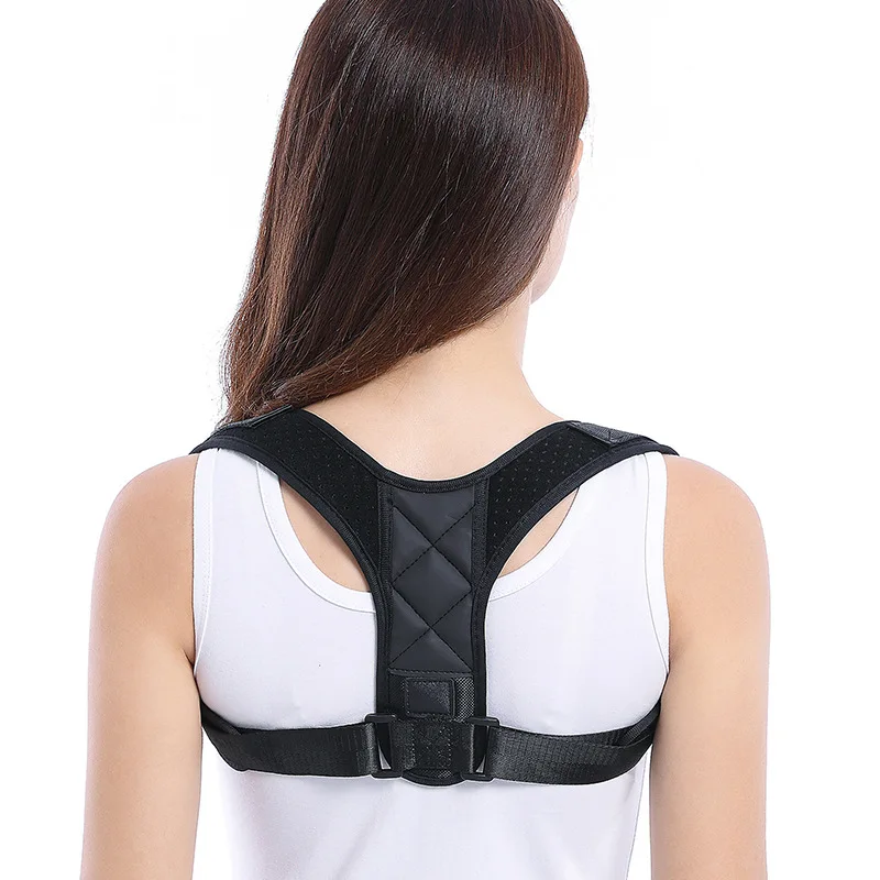 High Quality Adjustable Upper Back Brace Posture Corrector for Clavicle Support and Provide for Men and Women, Balck