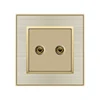 FIKO Hotel wall type 86 golden stainless steel concealed panel two-hole single sound socket bedroom living room ktv socket