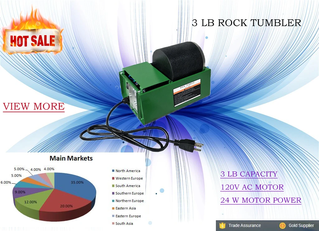 30 Lb 220v Speed Adjustable Pvc Drum Rotary Rock Tumbler Used As Glass