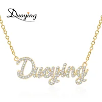 

DY Bling jewelry custom personalized cubic zirconia full crystal name cuban chain necklace