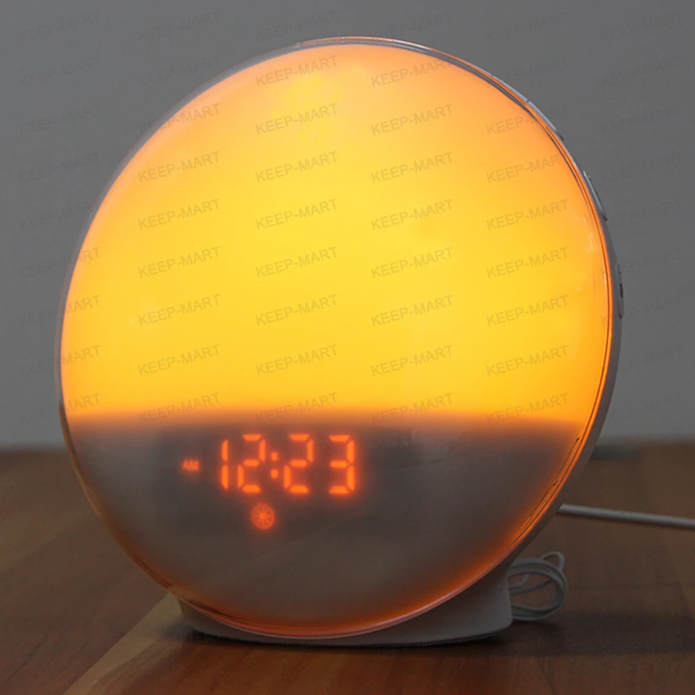 

Wake-Up Light Alarm Clock with Colored Sunrise Simulation and Sunset Fading Night Light, N/a