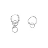 S925 silver asymmetry long circle hoop silver earrings hollow out Jewellery Earrings For Women