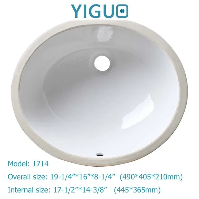 
White colour US design, without faucet feature and rectangle undermount installation type wash basin 2254(1812) 