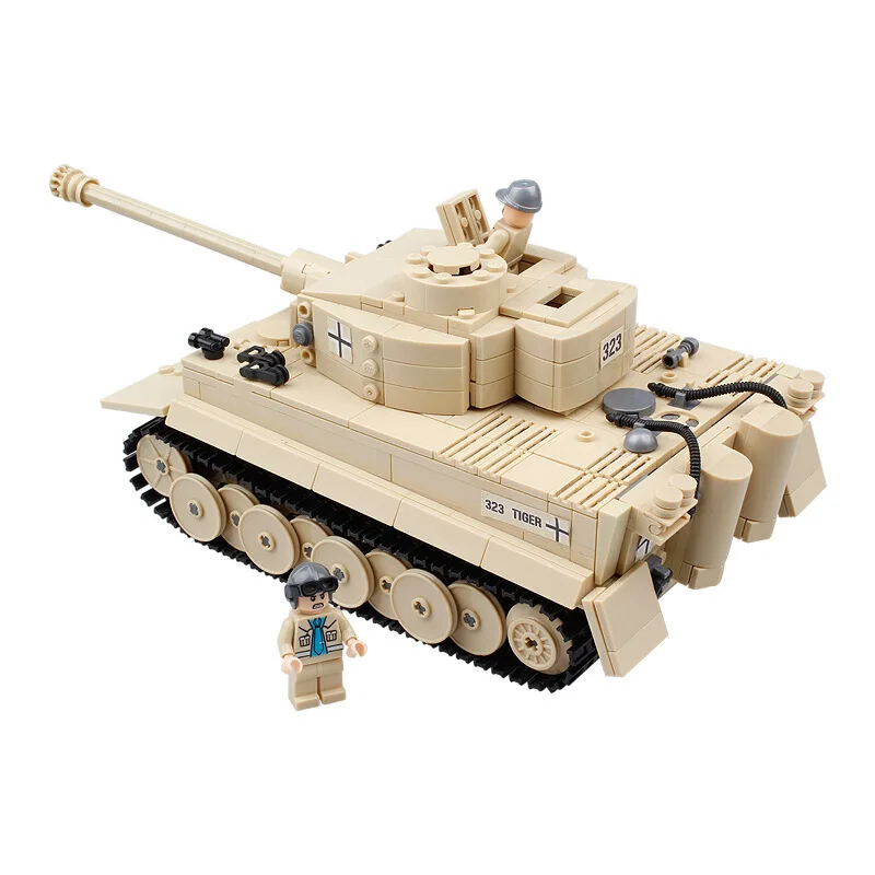 

82011 Kaizhi Century Military Tank Cannon Model German German Armored Force Tiger-style Tanned Building Blocks