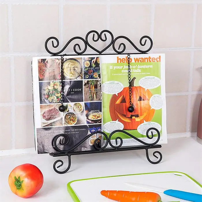 Wholesale High Quality Black Wrought Iron Metal Cookbook Stand Buy