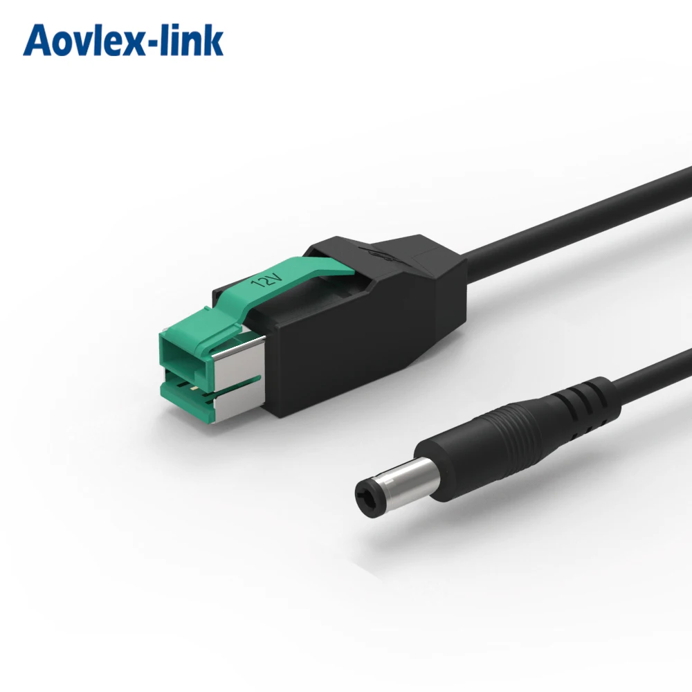 

cable assemblies customized 12V powered usb 8P to DC5.5x2.1 plug powered usb cable for POS system