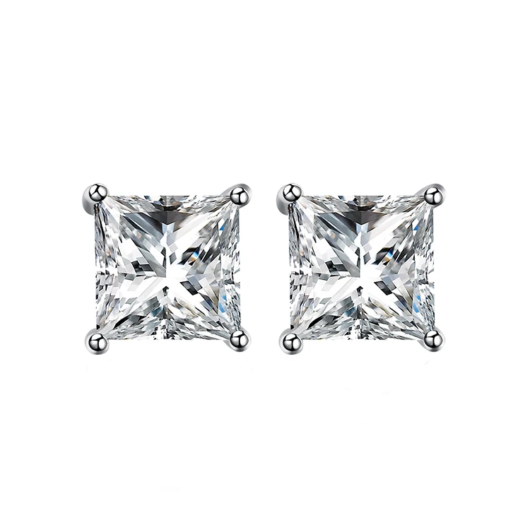 3-8mm Single Stone Mens Princess Cut Diamond Cz Stud Earring - Buy Mens ...