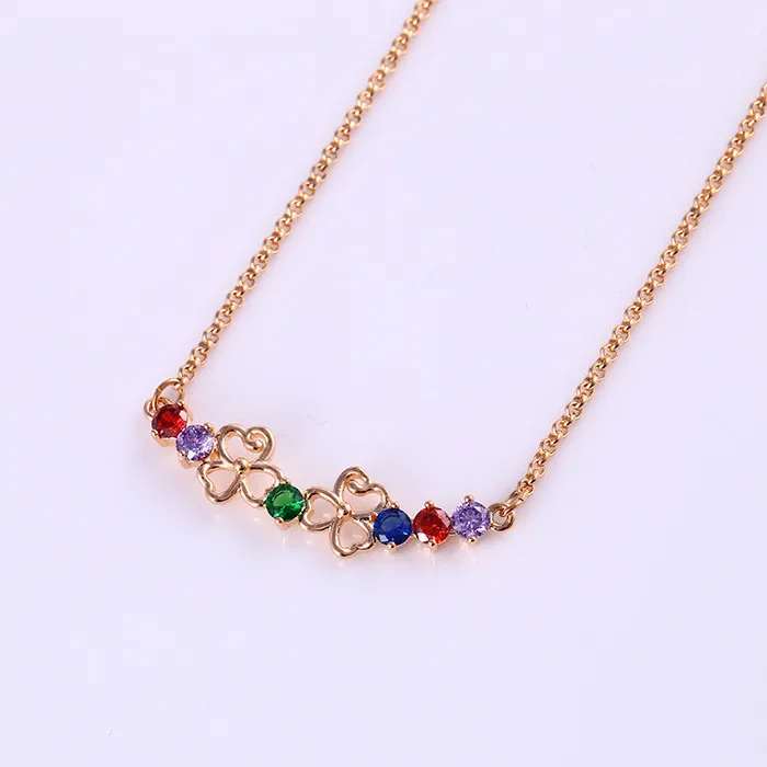 

Latest design fashion 18k gold color gemstone necklace