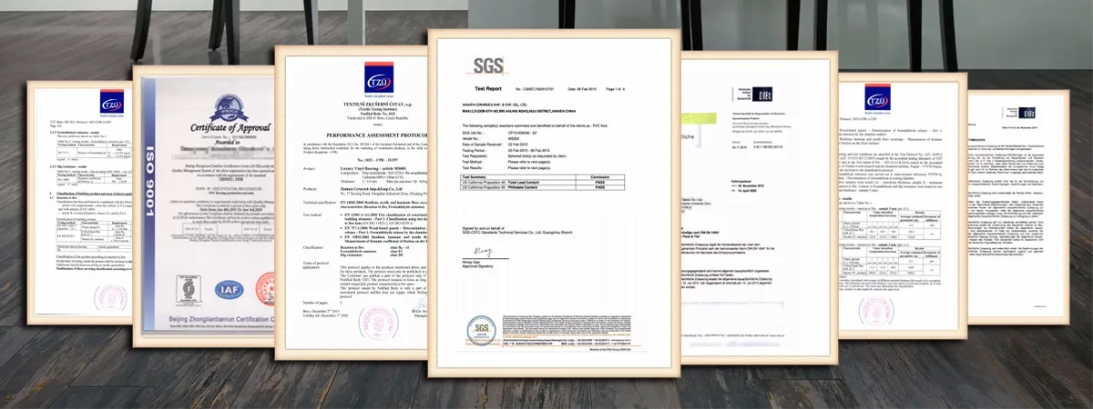 Vinyl Plank Certificate