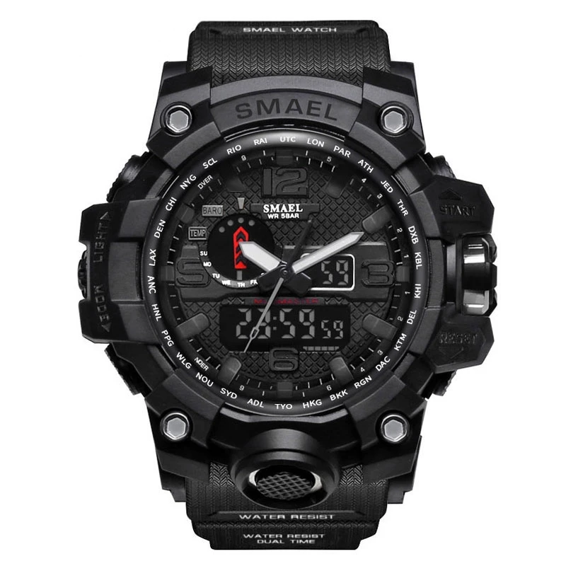 

Most hot sale SMAEL 1545 Black Men's Outdoor Waterproof Sport Watch