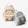mini size pu leather women backpack floral embroidery ladies elegant backpack