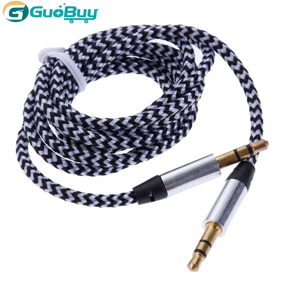 
High Quality Nylon Fabric Braided 3.5mm Male to Male Stereo Jack Aux Audio Cable for Car Headphone 
