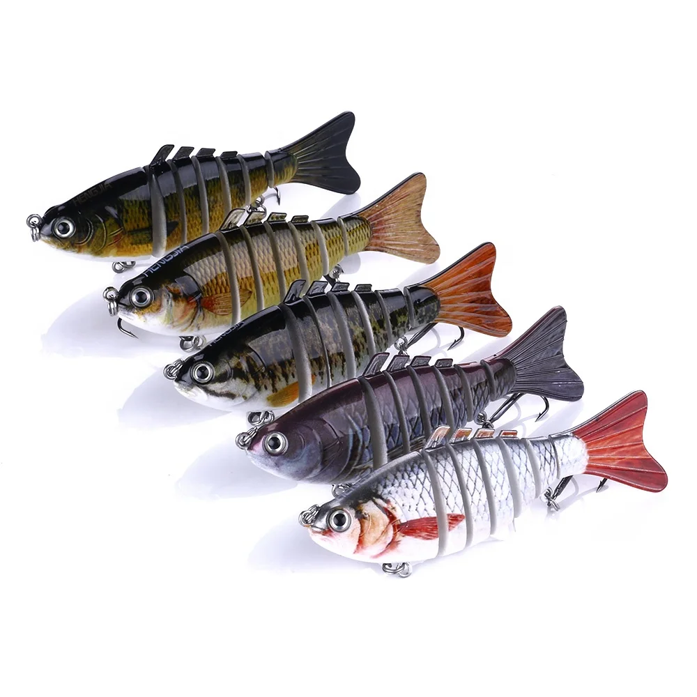 

1PCS Fishing Lure Multi Jointed Hard Bait Lifelike joint bait Wobblers 7 Segments Swimbait Fishing Lure Crankbait, 5 colors