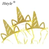 Unicorn Horn Hats, 6pcs Glitter Gold Unicorn Theme Party Supplies Unicorn Headband SD065