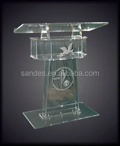
Square Clear Stand for Acrylic Church Lectern Podiums with Logo 