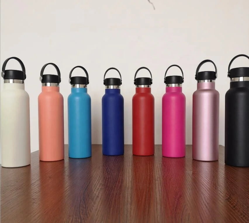 

BPA Free 21oz Standard Mouth Keep Hot Cold Stainless Steel Insulated Water Bottle Powder Coated With Flex Cap Free UPS Shipping, Black