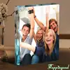 Smiling People Picture Glass Block Photo Frame For School Decoration