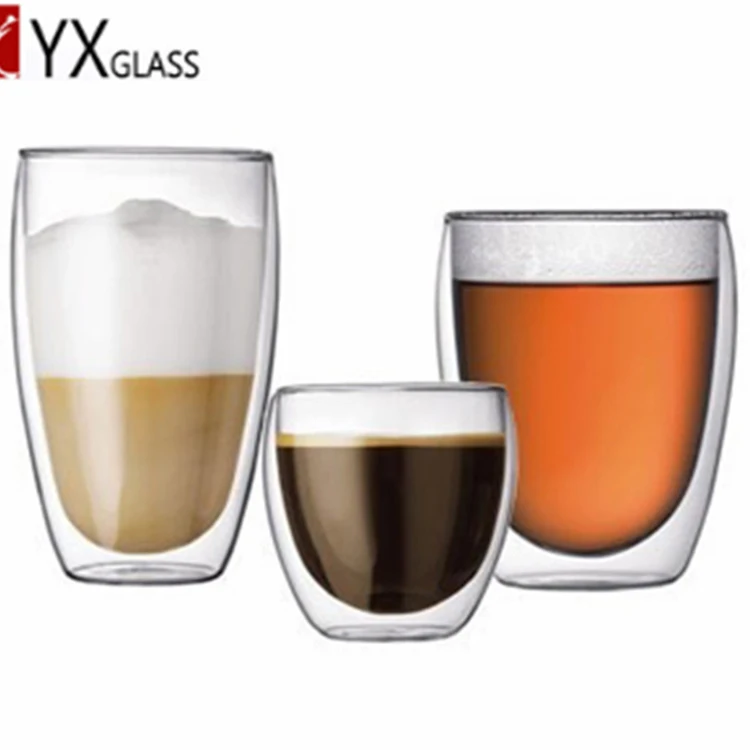 

Double walled cheap price bodum glass mug with lid, Transparent