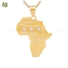 Alibaba top seller world map pendant jewelry 18K gold africa map necklace for men