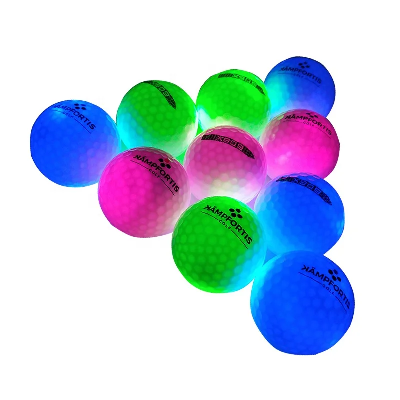 

Custom Logo Printing Night Light Up Glow Electronic LED Golf Balls, White