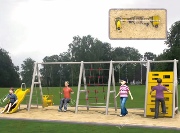 Comercial De Hierro Forjado Patio Swing Niños Columpio Al Aire Libre