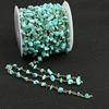 Latest design optimized turquoise loose gemstone copper wire jewelry accessories beads rosary chain for DIY necklace