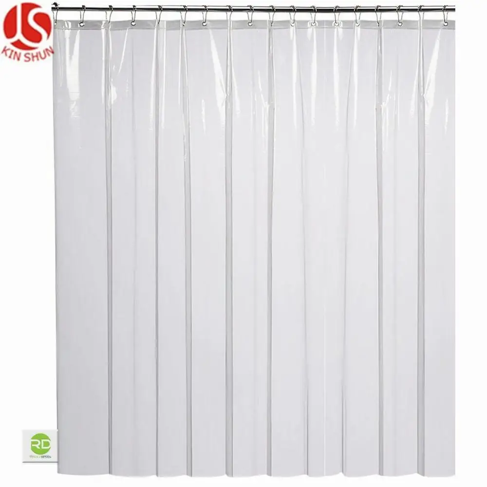 Custom Plastic PEVA shower curtain with Liners Hook matching thicker window curtains