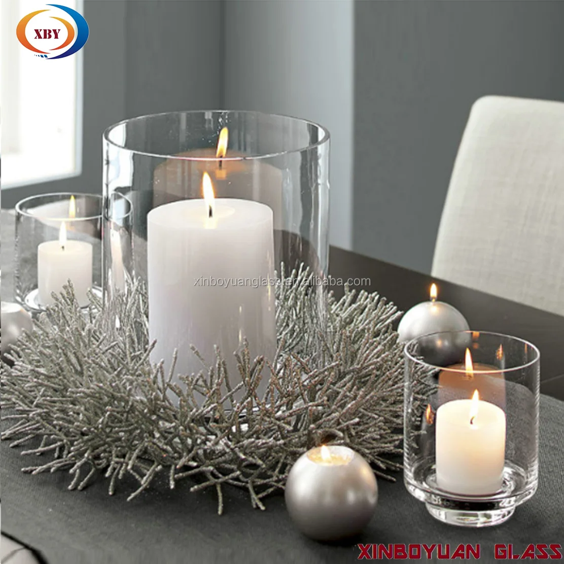 Crate and barrel glass candle holders