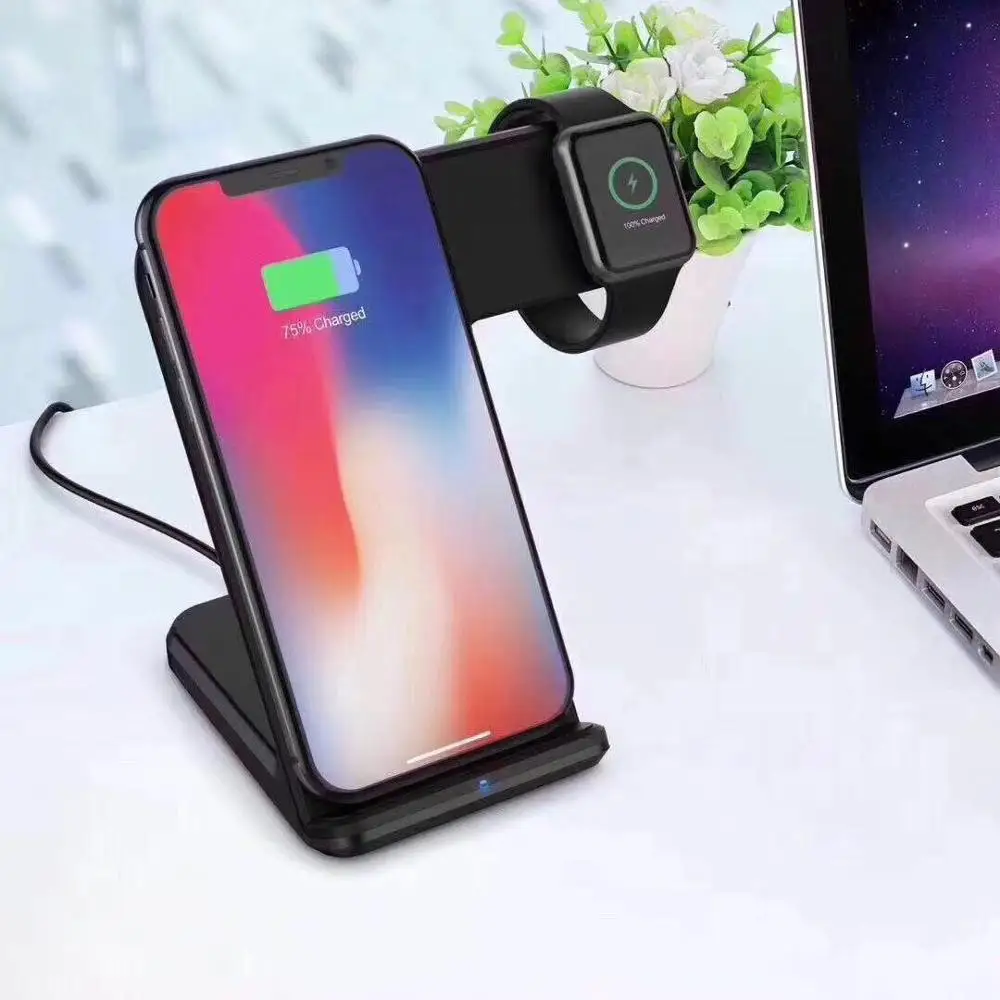 

OEM 10w Qi Universal Portable Dual Wireless Charger, Fantasy Wireless Fast Charger For iphone X XS XR Wireless car Charger, White / black