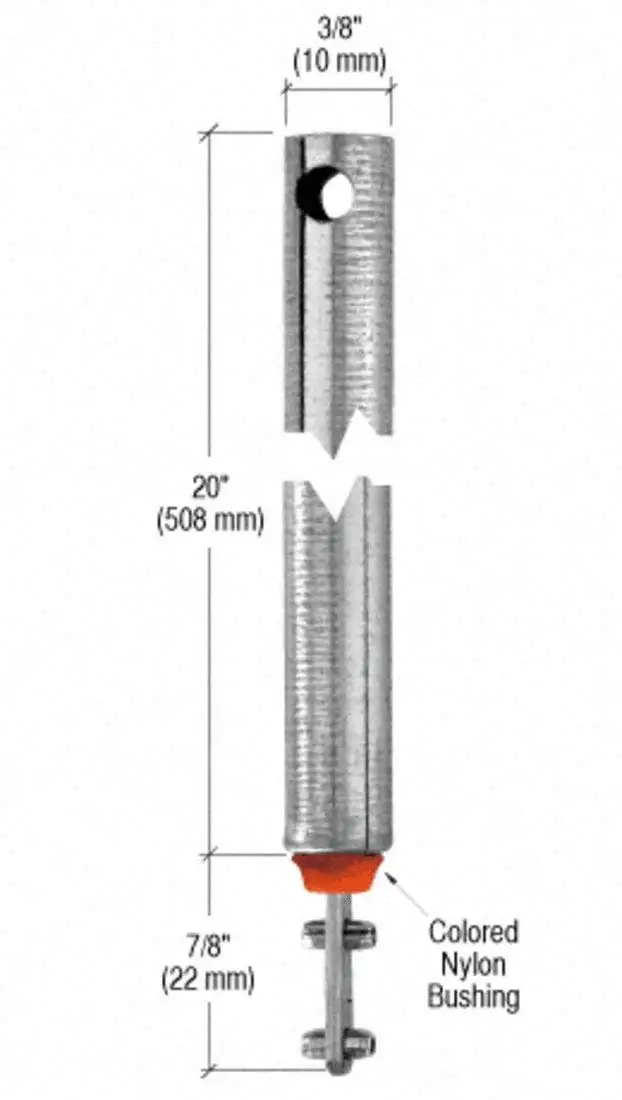 20" Tubular Spiral Tilt Window Balance with Red Bushing