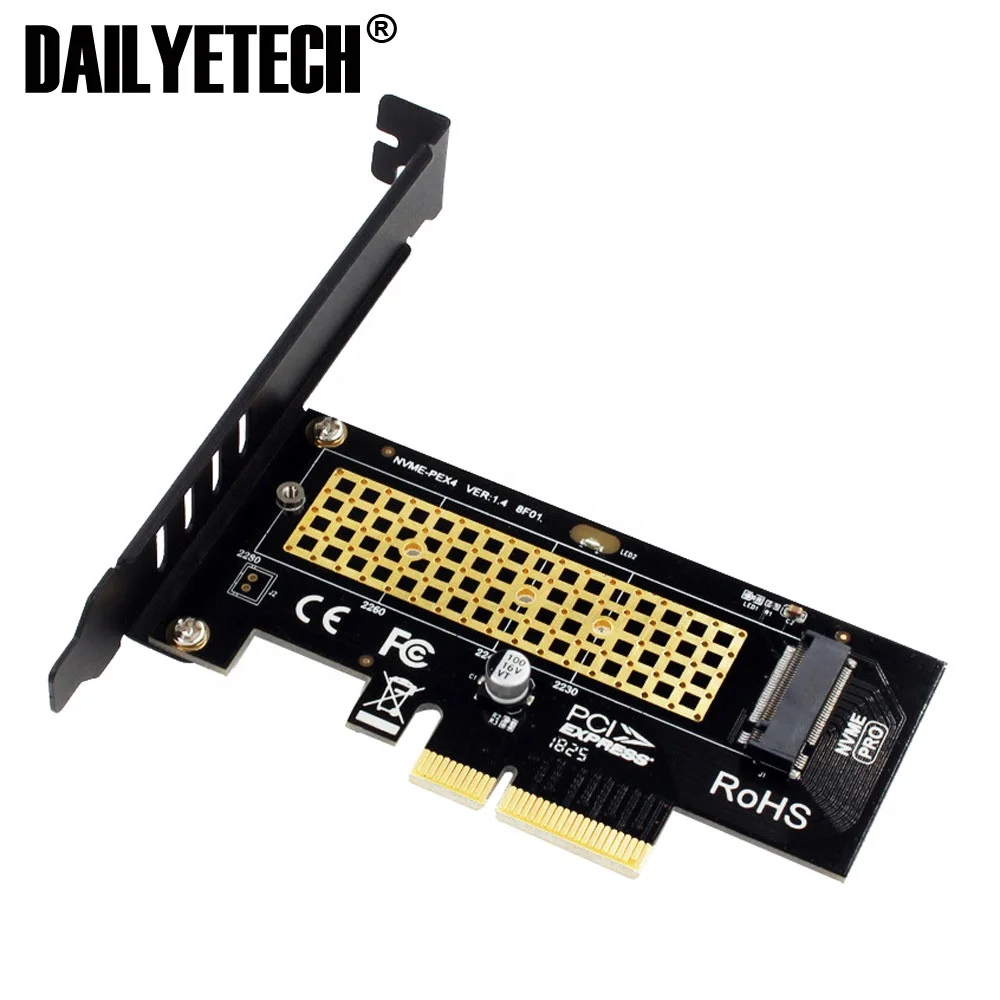 

SK4 M.2 NVMe SSD NGFF TO PCIE X4 adapter card M Key interface card Support PCI Express 3.0 x4 2230-2280 Size m.2 FULL SPEED good, Black+gold