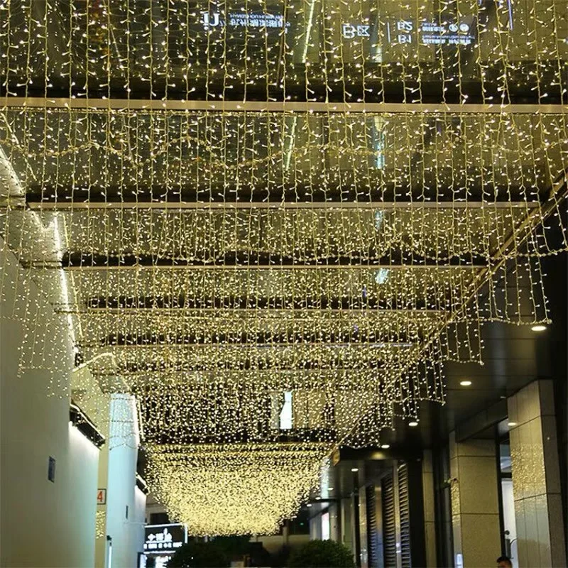 Led Waterfall Curtain Icicle Lights 3m 96 Led Christmas Light For